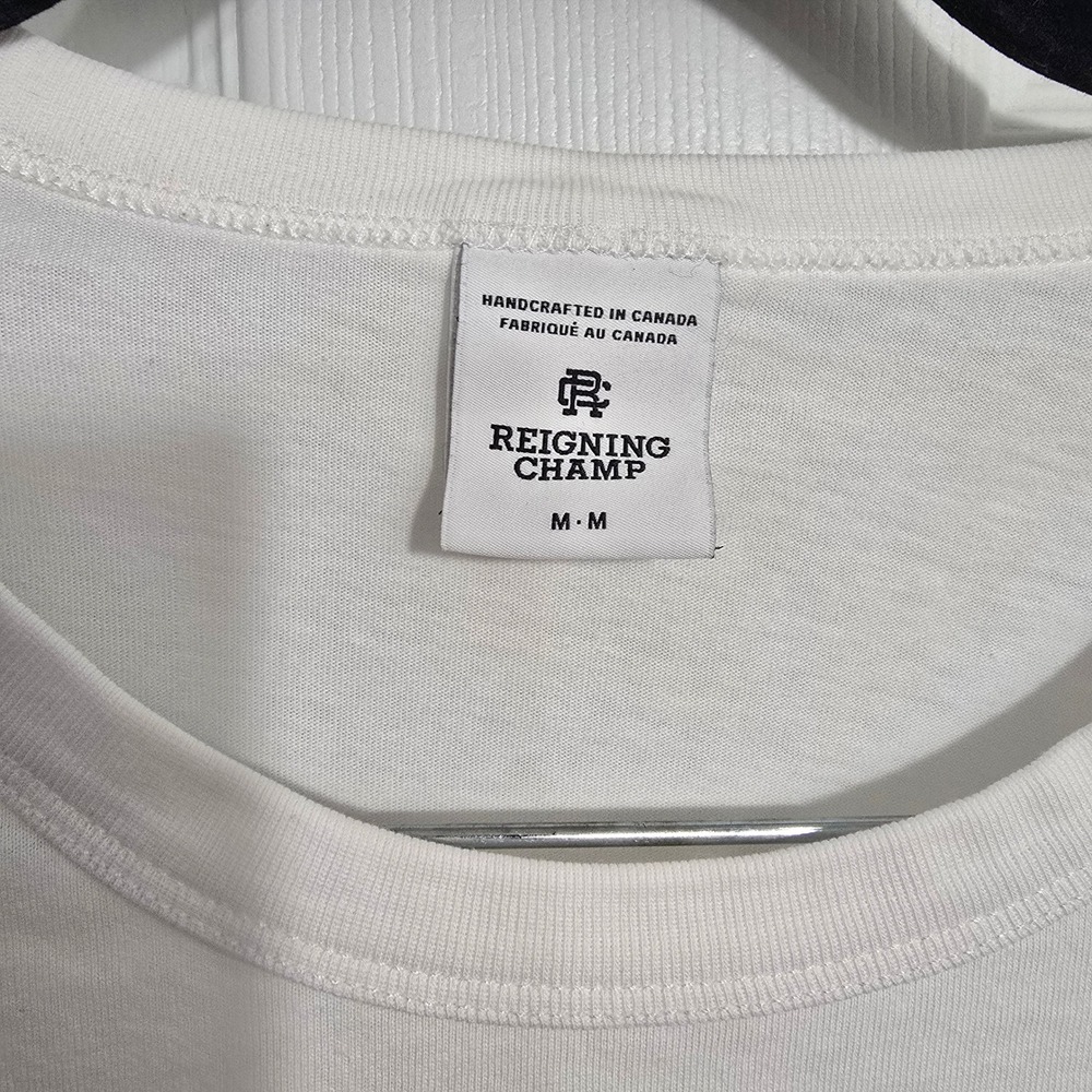 Reigning Champ‎ Mens White Short Sleeve Crewneck Cotton T-Shirt Size Medium - Picture 3 of 5